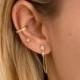 Chain earrings, Cz earrings, Gold earrings, Minimalist earrings, Dainty earrings, Dangle chain earring, Silver earring, Silver chain earring
