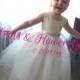 Ivory SEQUIN Tulle Flower Girl Dress Rhinestone sash Girls Junior Bridesmaids - Infant 12Mo to Girls Size 10 - Other Sash colors Available