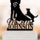 Personalized Wedding Cake toppers with dog, Police Man groom and bride silhouette  funny wedding cake topper police man cake topper