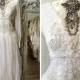 Gothic wedding dress with long sleeves, Raw Rags handmade vintage style , Boho wedding dress