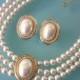 Vintage Rosita Pearl Choker And Earrings Set, Vintage Pearl Choker, 3 Strand Pearls, Vintage Bridal, Bridal Choker, Art Deco, Great Gatsby