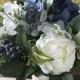 Wedding bouquet,Greenery Bridal bouquet, Succulent bouquet,Boho bouquet,Navy blue Wedding bouquet,Greenery bouquet,Silk Wedding Flowers