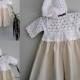 Newborn girl coming home outfit, Baby dress, Linen dress, Baptism dress, Blessing dresses, Baptism gown, Crochet dress, Linen baby clothes,