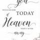 We Know You Would Be Here Today If Heaven Wasn't So Far Away Wedding Memorial Sign, Remembrance Memorandum Table Sign, Wedding Sign NO Frame