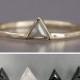 Custom Rose Cut Diamond Triangle Engagement Ring, Choose your Diamond and 14k Yellow, Rose, or White Gold