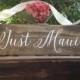 Just Maui'D Sign - Just Married Sign - Welcome Sign - Sweetheart Sign - Wedding Photo Prop - Calligraphy Sign - Rustic and Stained - 20 X 5