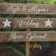 Shoes Optional Sign - Beach Wedding Sign - Destination Wedding Sign - Beach Sign - Directional Wedding Signs - Rustic and Stained- 4ft Stake