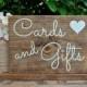 Cards Signs, Cards and Gifts Sign, Gift Table Sign, Wedding Sign, Sweetheart Table Decor, Rustic Wedding Sign, Gifts Sign, 10 X 7