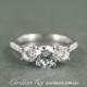 Round Cut Diamond Simulant Engagement Ring - Sterling Silver CZ Cubic Zirconia (#CRRMR087SS)