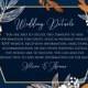 Online Editor - Peony foil gold navy classic blue background wedding details card Invitation set PDF 5x3.5 in customizable template