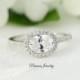 1.75ctw Oval Halo Engagement Ring, Oval East West Ring, Horizontal Ring, Oval Cut Ring, Wedding Ring, CZ Oval Promise Ring, Sterling Silver