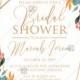 Bridal shower wedding invitation set marsala pink peony rose watercolor greenery gold frame PDF 5x7 in personalized invitation