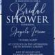 Bridal shower wedding invitation set navy blue peony anemone PDF 5x7 in customizable template