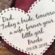 WEDDING GIFT for DAD - Tie Patch, Choose Message and Font, 2.25" Heart Shaped, Dot Border, Sew, Iron, Father of the Bride, Father of Groom