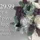 Wedding Bouquet, Bridal Bouquet, Bridesmaid Bouquet, Silk Flower Bouquet, Wedding Flower, Slate Blue, Dusty Blue, Plum, Blue Lily of Angeles
