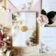 Blush Wedding invitation, Floral Wedding Invitation, Wax Seal Invitations, Romantic Wedding SAMPLE