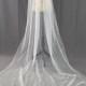 Cathedral white or light ivory lace veil, simple bridal veil, long veil with sequin lace edge