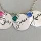 Birthstone Name Necklace, Family Necklace, Mother Necklace, Grandma Necklace, Birthday Gift, Mother's Day, Anniversary Gift, Gift To Mom