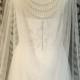 Drape Cape Veil w/Back Jewelry, Shoulder Tulle Cape, Wedding Cape, 60" W, White / Off White / Ivory