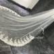 2 tiers cathedral lace veil,blusher veil,Vintage lace applique bridal veil,wedding veil,White Ivory