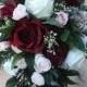 Cascade Wedding bouquet, Burgundy Bridal bouquet, Blush bouquet, Boho bouquet, Burgundy & Blush Silk Wedding Bouquet, Blush Wedding Flowers