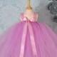 Blush Floor Length Flower Girl Tulle Dress, Flower Girl Dress, Tutu Tulle Princess Dress, Baby Wedding Tutu Dress, Pink Flower Girl Tutu