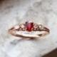 Vintage ruby engagement ring rose gold ring diamond ring woman oval cut gemstone antique ring unique bridal jewelry anniversary bridal ring
