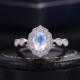 Moonstone engagement ring women,Vintage diamond wedding art deco white gold ring Jewelry Anniversary bridal ring, Prong set Milgrain ring