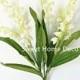 JennysFlowerShop 12'' Silk Lily of the Valley Artificial Flower Bush (5 Stems w/ Flower Heads) Set of 3