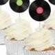Vinyl Record Cupcake Toppers Tops - 12/Pk