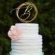 Gold Wedding Cake Topper - Custom Initial Cake Topper - Monogram Cake Topper - Mr and Mrs Cake Topper - Personalized Wedding Cake Topper