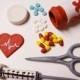 Nurse Cake Topper Set - Stethoscope, EGK Hearts, RX pill bottle w/pills, Needle, Band aides, Scissors