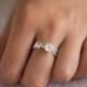 Leaves Engagement Ring, Alternative Engagement Ring, Moonstone Engagement Ring, 14K Moonstone Ring, Bohemian Engagement Ring, Floral, 18K