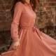 Dusty rose wedding guest dress — New look dress — Casual rustic bridesmaid dress — 1950s wedding guest dress — Simple prom dress