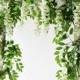 Wisteria Flowers Garland · 95in Long in White/Purple, Wedding Arch/Arbour/Archway/Chuppah Flower Hanging Decorations, Artificial Wisterias