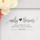 Wedding Address Stamp - Custom Self Inking - Calligraphy Invitation Couples Address Stamper - Self Ink or Rubber on Wood - Ships Out 1 Day!