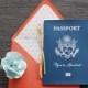 Starfish Passport Wedding Invitation - Navy & Coral - Available in all colors + foil