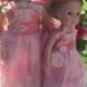 Girl doll matching fancy gown Inspired from American Girls Maryellen Pretty Pink Prom Dress 14in 18in Limited Edition
