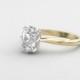 Moissanite engagement ring, old mine cut elongated cushion 2.5ct moissanite solitaire engagement ring, diamonds,  14k 18k white yellow gold