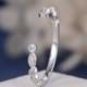 Art Deco Diamond Wedding Band Women Open Cuff Ring Bridal Set Eternity Antique White Gold Adjustable Stacking Dainty Thin Anniversary Ring