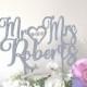 Wedding cake topper personalised. Mr & Mrs dated caligraphy cake topper. Gold,silver and natural wood cake topper.