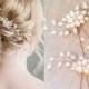 Set of 3 Handmade Faux Pearl Bridal Gold Hair Pins