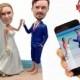 Personalized cake toppers Bobbleheads Handmade your own wedding cake toppers from photos beach theme