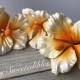 Gum Paste Hawaiian Hibiscus Flower Cake Decorations White Fondant flower Gumpaste