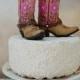 pink cowgirl boot cake topper birthday cake topper bride to be bridal shower baby shower western birthday party girls country birthday small