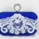 Blue and White Bridal Handbag, Blue Wedding Clutch, Lace Bridal Clutch Bag, Royal Blue Clutch, Blue Bridesmaid Clutch, Lace Wedding Handbag