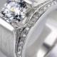 1.35 Ct Round cut white moissanite designer wedding ring in 925 silver for men - Buy Best Quality Moissanite in India