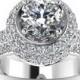 1.50 ct Moissanite halo Ring 925 Sterling Silver