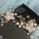 Floral hair pins, silver bridal hair pins, silver flowers hair pins for bride, bridesmaid floral hair piece, floral silver hair accessories