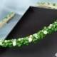 Green crystal headband, bridesmaid hair accessory